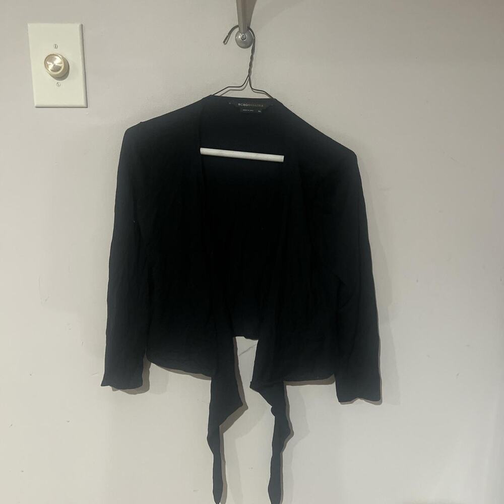 Black tie front cardigan
